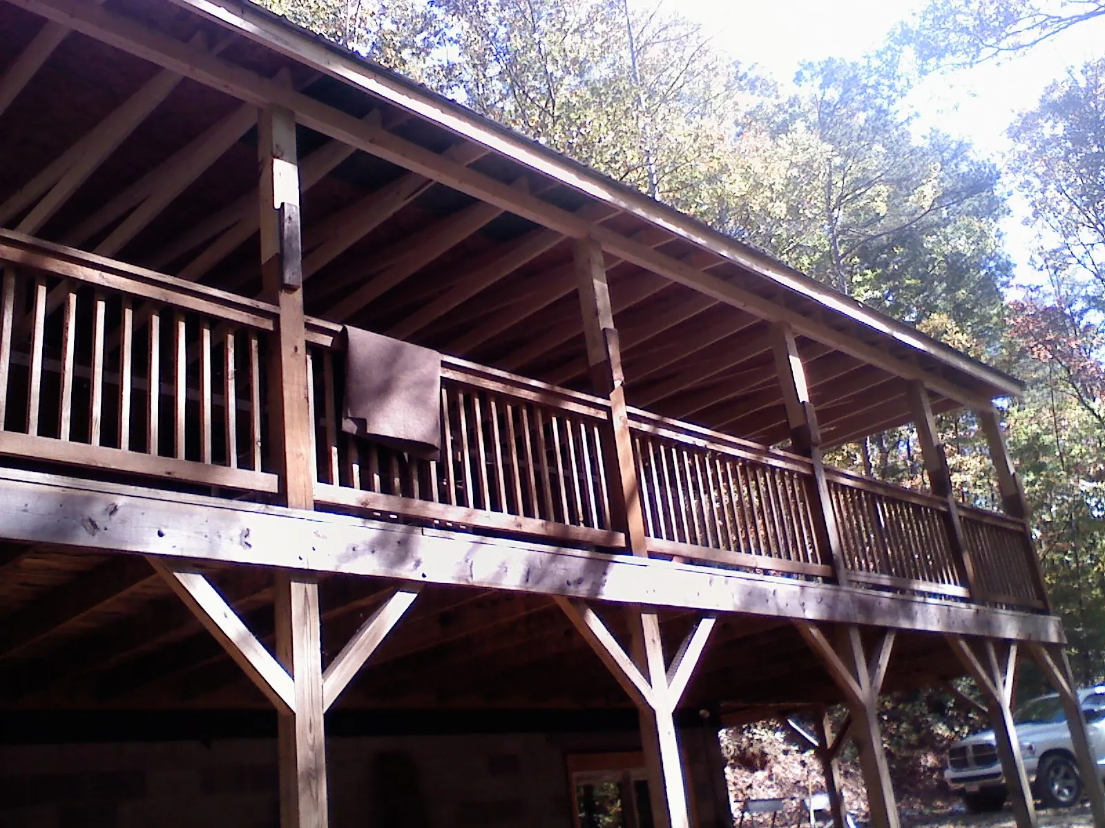 Timber framing under a new elevated porch and deck — Roof Leak Repair in Merrillville by Roofing Brothers
